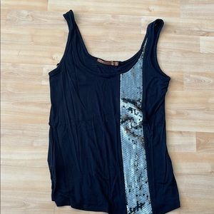 Belldini black sequined tank top